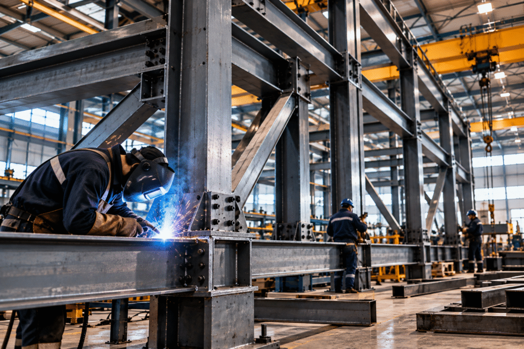Soldagem em Estrutura de Aco Industrial
